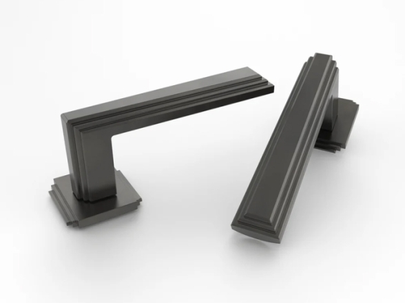 Дверные ручки на розетке под бронзу