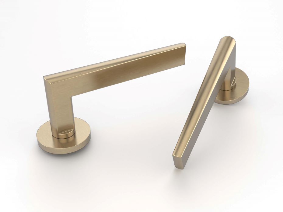 Дверная ручка на розетке Oliver Knights Tybalt матовая латунь