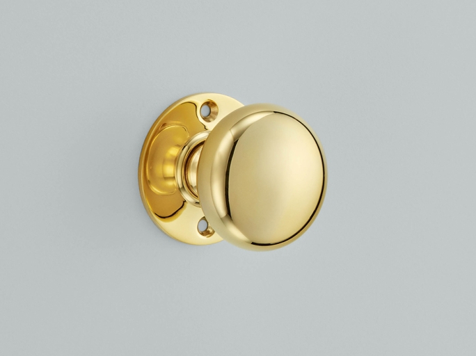 Дверная ручка-кноб на розетке Croft Plain 4160 полированная латунь