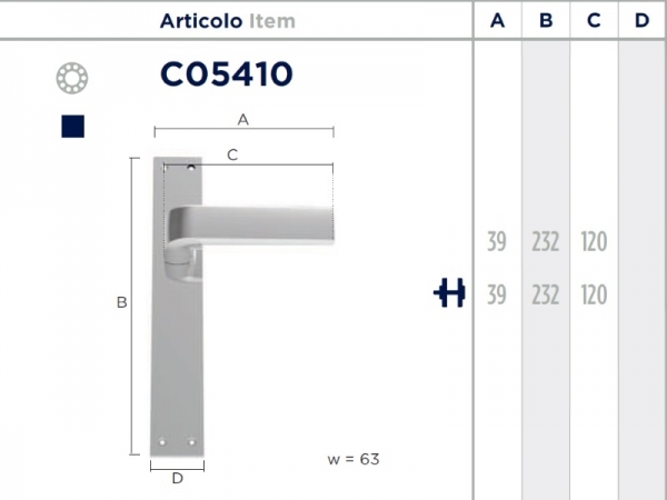 Дверная ручка на планке Enrico Cassina DOROTEA C05410 матовый хром