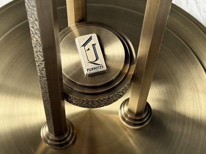 Стол кофейный FURNTEK Ar-Deco FG-205 круглый античная латунь