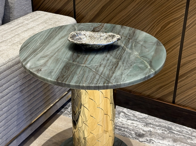 Стол кофейный FURNITEK Ar-Deco FG-089 круглый полированная латунь