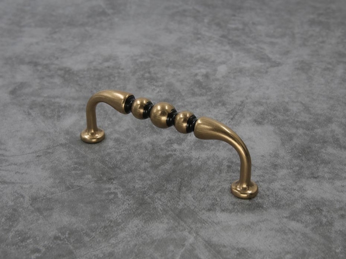 Мебельная ручка скоба Enrico Cassina 441 матовая бронза с чёрной патиной