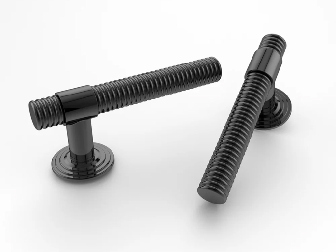 Дверная ручка на розетке Oliver Knights Brastius LH чёрный