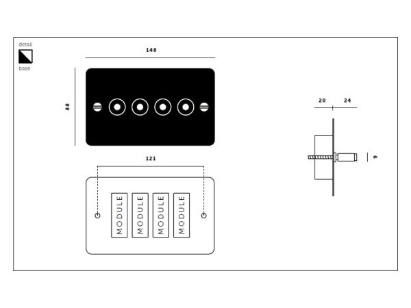 Выключатель тумблерный Buster & Punch четырехклавишный UK-TO-CO-4G-BL-ST чернёная латунь